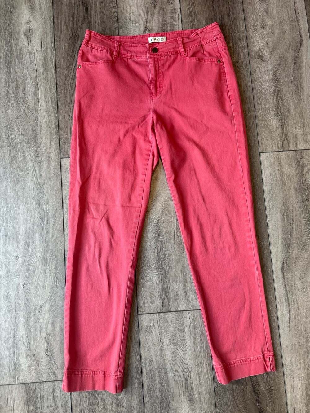 Orvis Crop Pants Size 6 Pink Cotton Denim Casual Women